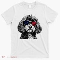 Cavapoo Dog 4th July America Usa Flag T-Shirt thumb 0