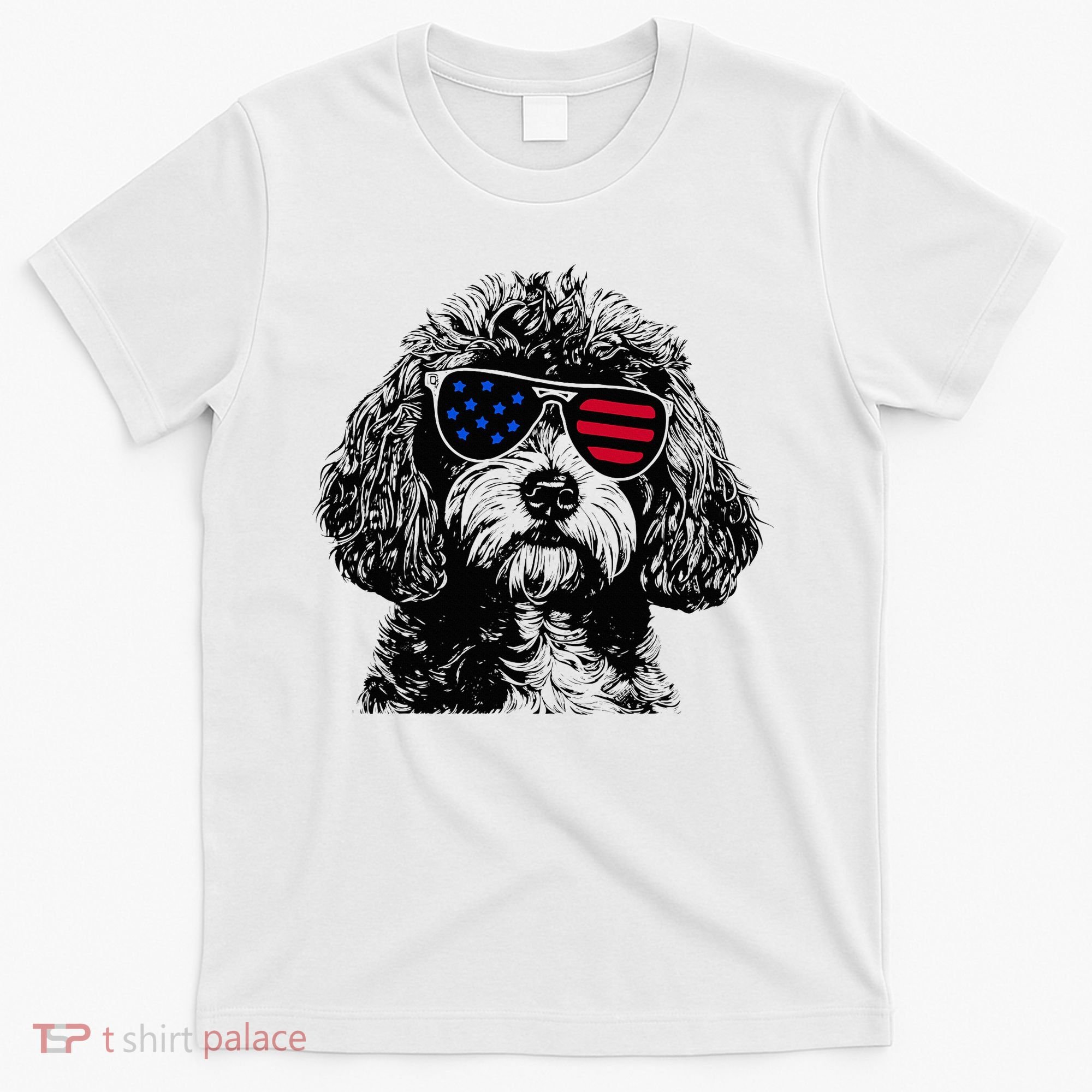 Cavapoo Dog 4th July America Usa Flag T-Shirt