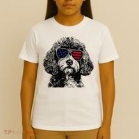 Cavapoo Dog 4th July America Usa Flag T-Shirt thumb 4