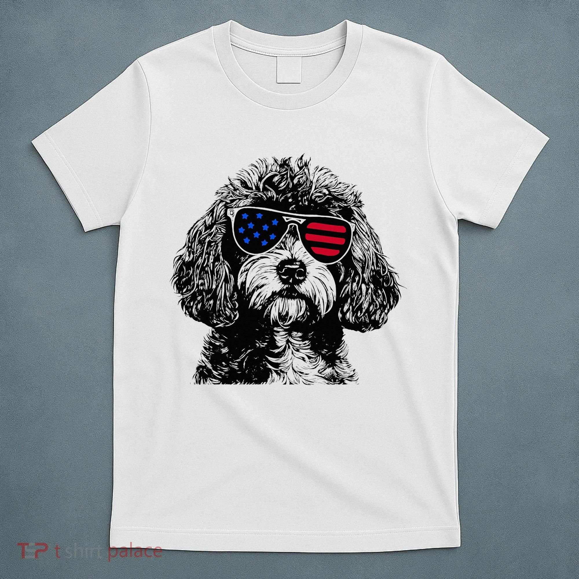 Cavapoo Dog 4th July America Usa Flag T-Shirt