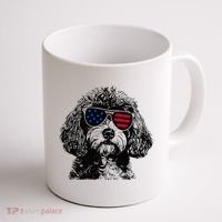 Cavapoo Dog 4th July America Usa Flag Coffee Mug thumb 1