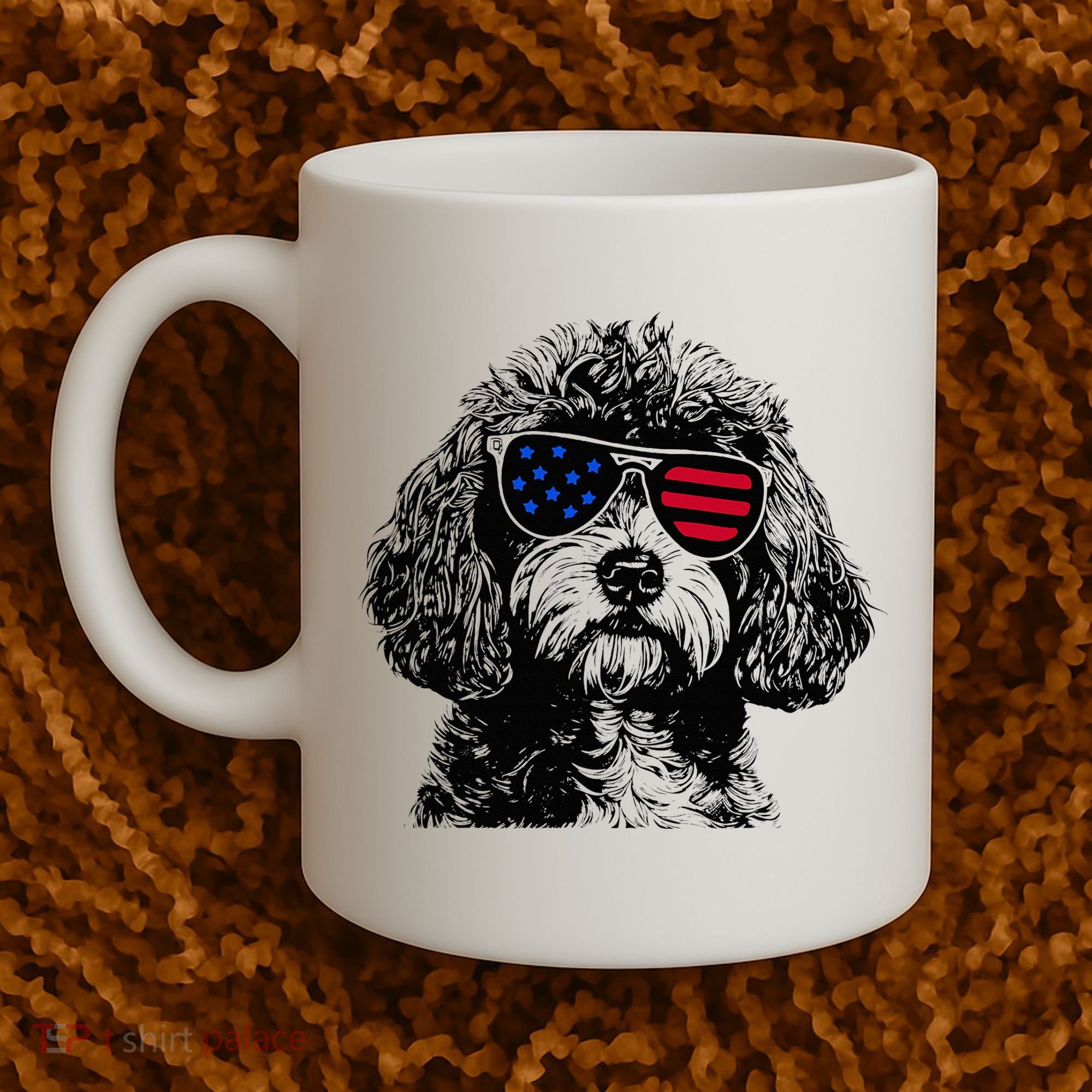 Cavapoo Dog 4th July America Usa Flag Coffee Mug