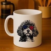 Cavapoo Dog 4th July America Usa Flag Coffee Mug thumb 4