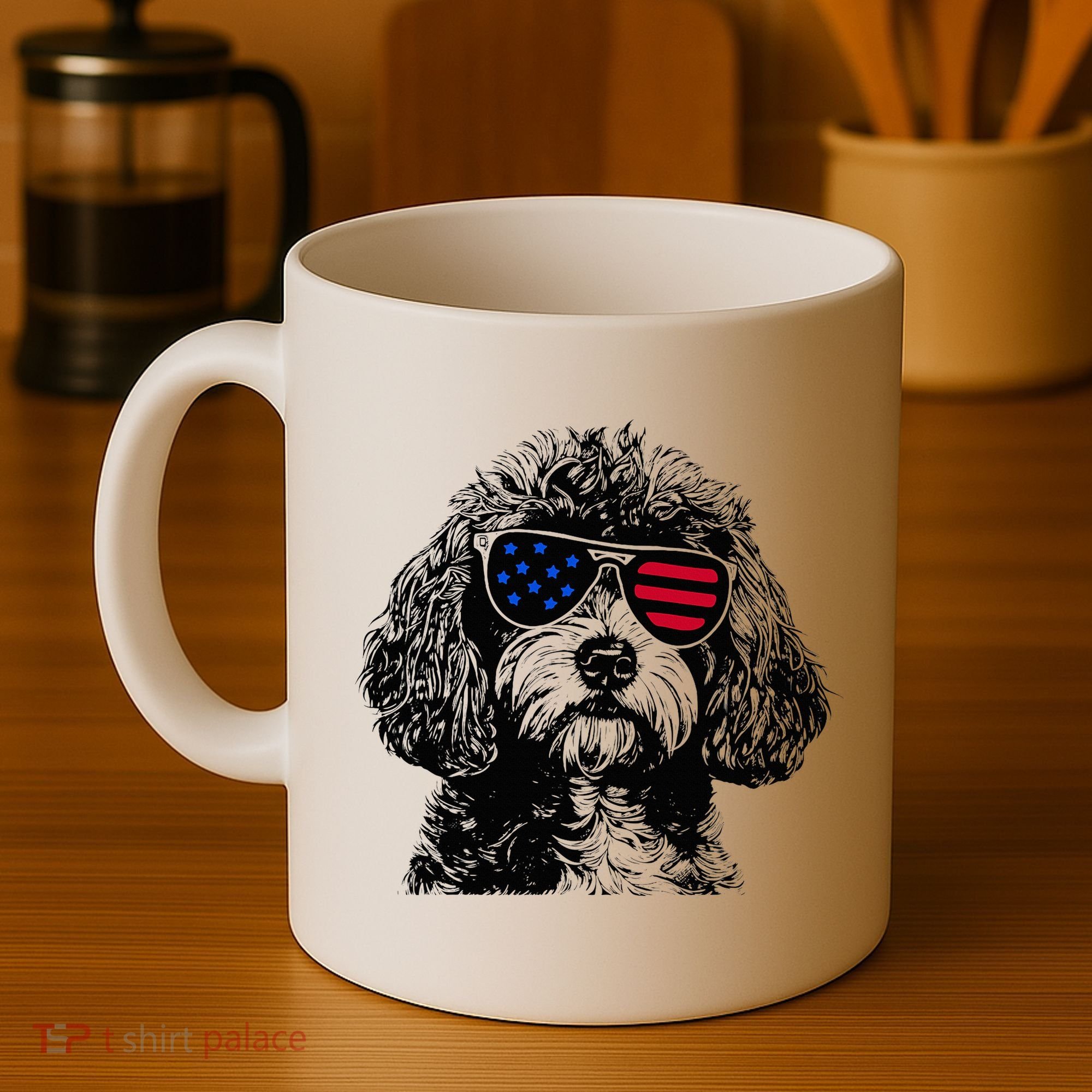 Cavapoo Dog 4th July America Usa Flag Coffee Mug