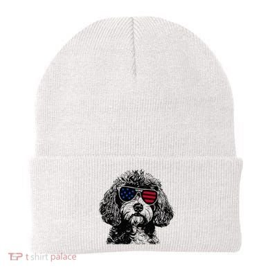 Cavapoo Dog 4th July America Usa Flag Beanie