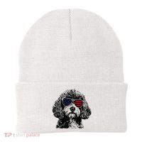 Cavapoo Dog 4th July America Usa Flag Beanie thumb 0