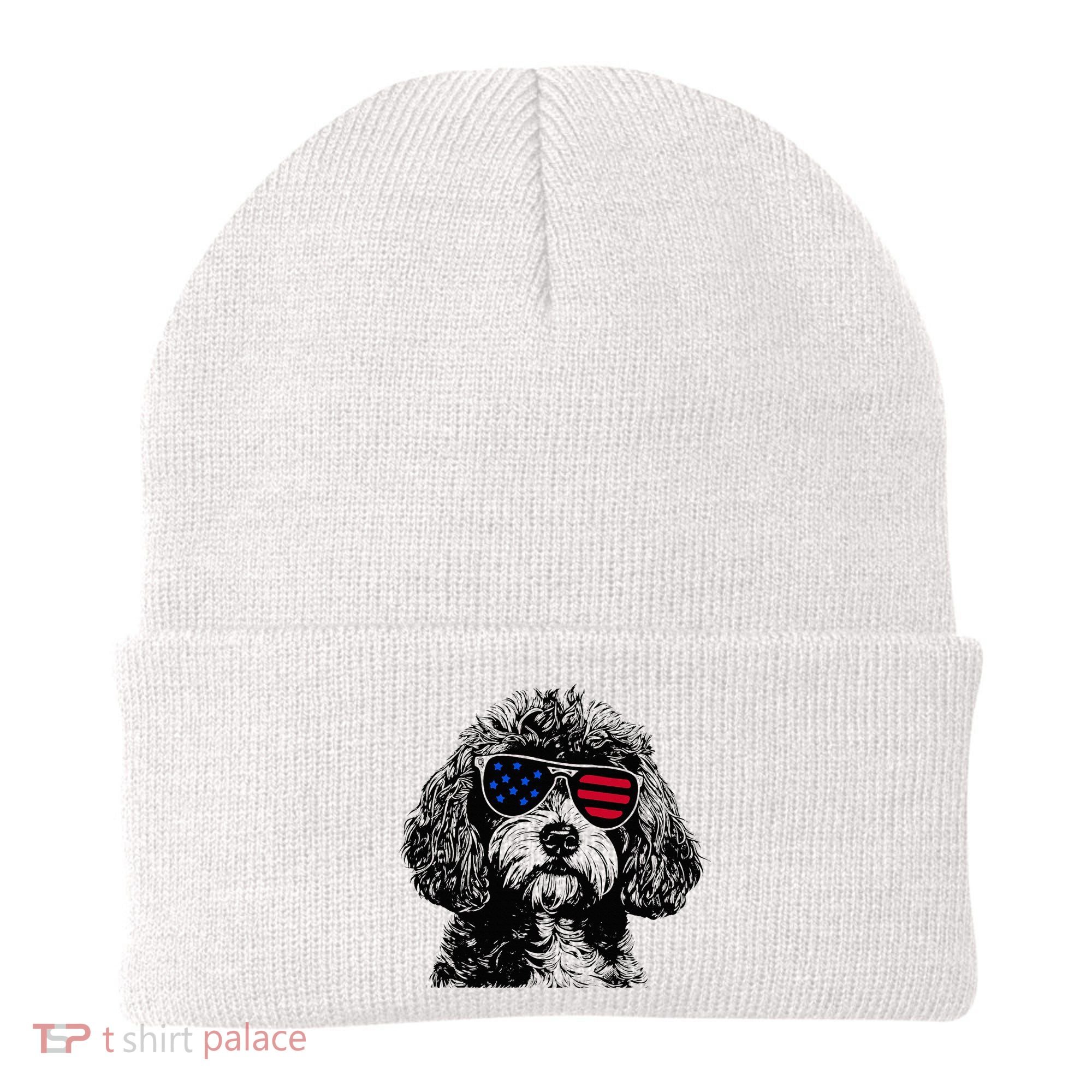 Cavapoo Dog 4th July America Usa Flag Beanie
