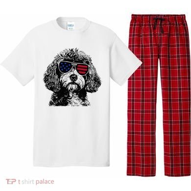 Cavapoo Dog 4th July America Usa Flag Pajama Set