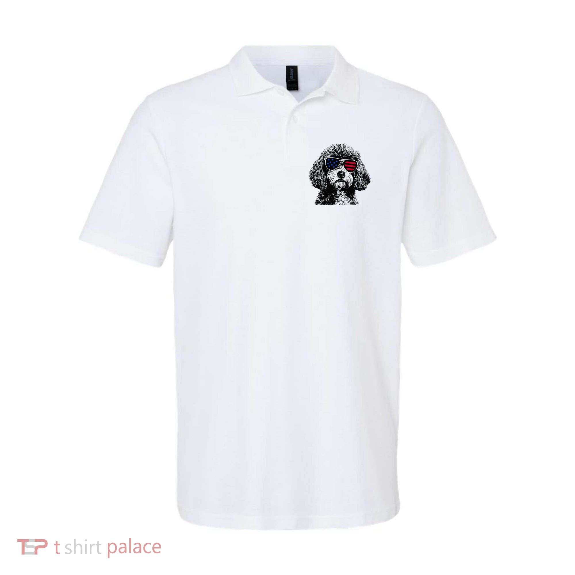 Cavapoo Dog 4th July America Usa Flag Polo
