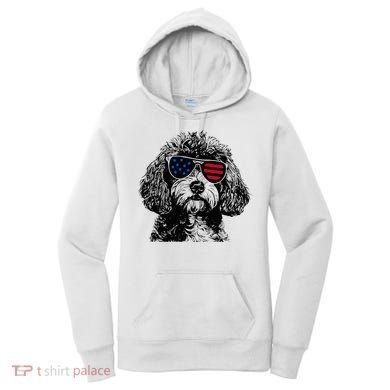 Cavapoo Dog 4th July America Usa Flag Women's Hoodie
