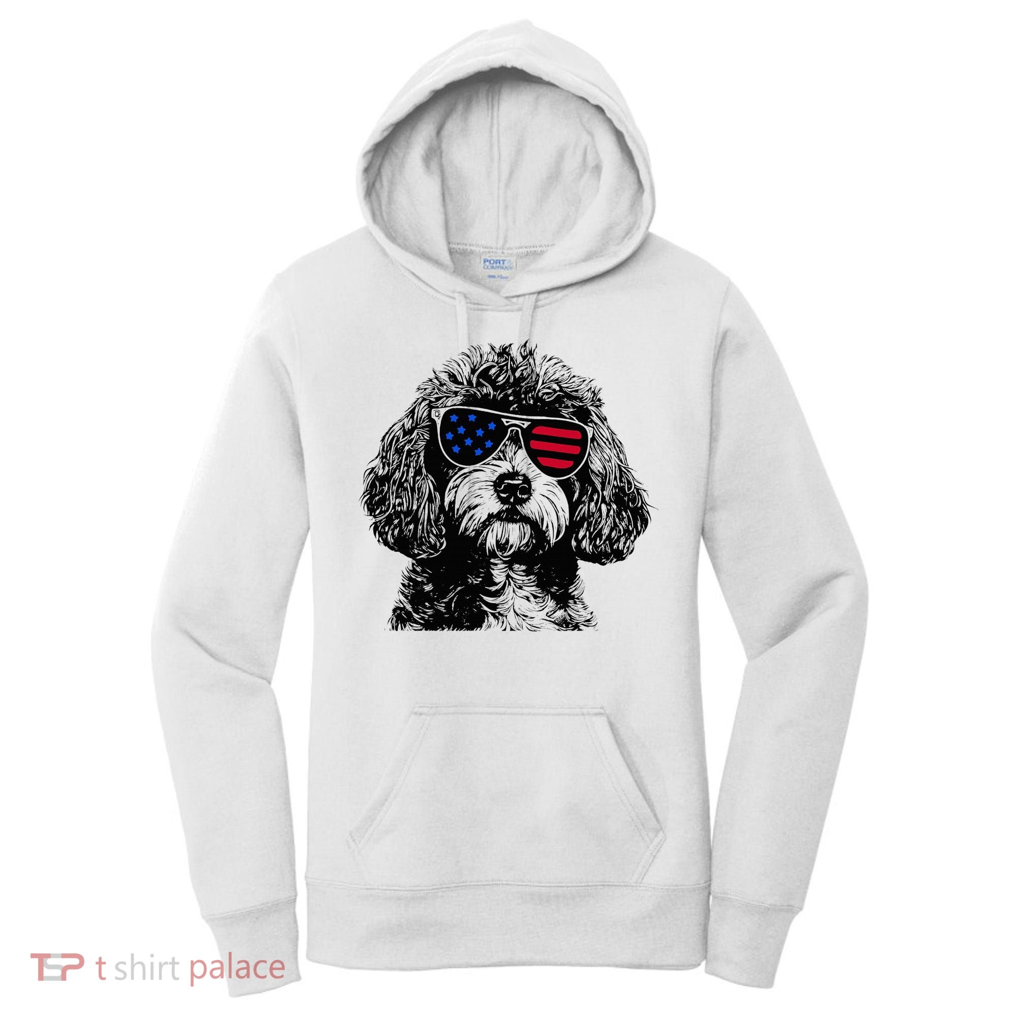 Cavapoo Dog 4th July America Usa Flag Women's Hoodie