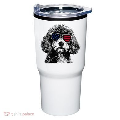 Cavapoo Dog 4th July America Usa Flag Tumbler
