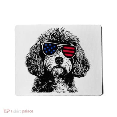 Cavapoo Dog 4th July America Usa Flag Mousepad