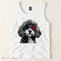Cavapoo Dog 4th July America Usa Flag Tank Top thumb 2