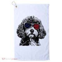 Cavapoo Dog 4th July America Usa Flag Golf Towel thumb 0