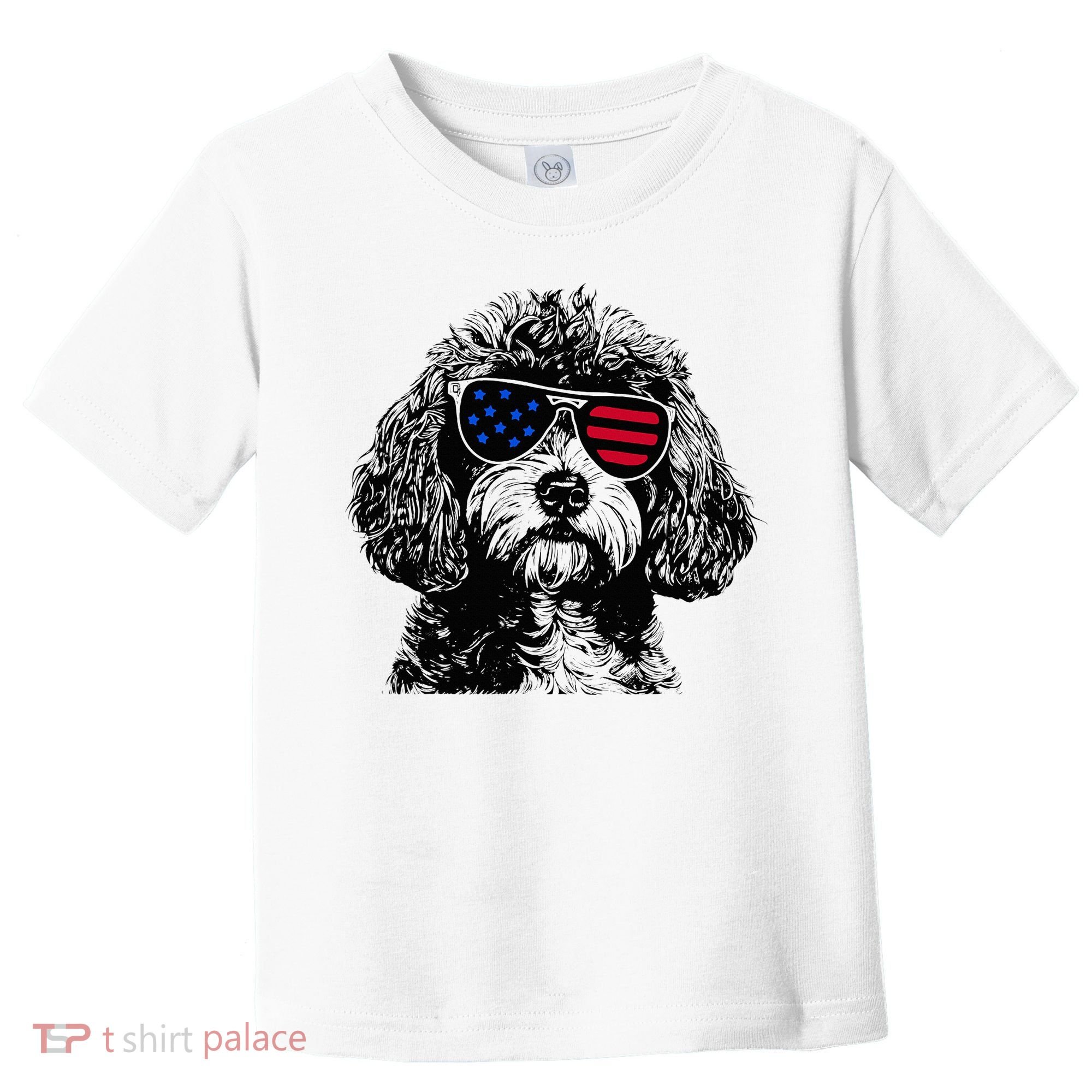 Cavapoo Dog 4th July America Usa Flag Toddler T-Shirt