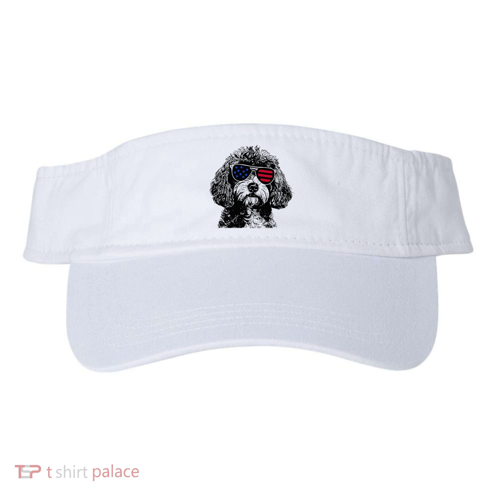 Cavapoo Dog 4th July America Usa Flag Visor