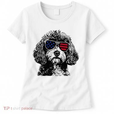 Cavapoo Dog 4th July America Usa Flag Women's T-Shirt