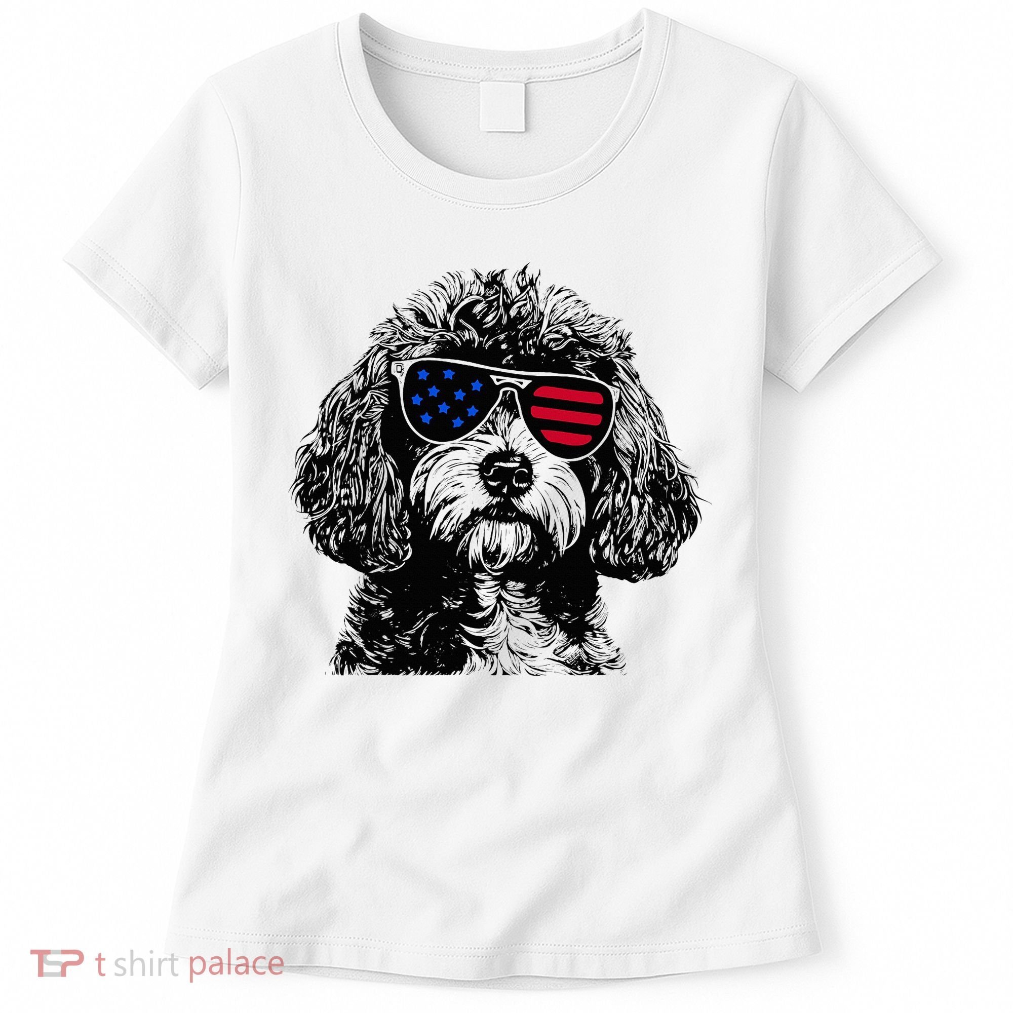 Cavapoo Dog 4th July America Usa Flag Women's T-Shirt