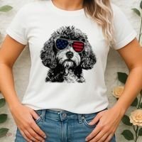 Cavapoo Dog 4th July America Usa Flag Women's T-Shirt thumb 2