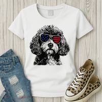 Cavapoo Dog 4th July America Usa Flag Women's T-Shirt thumb 3