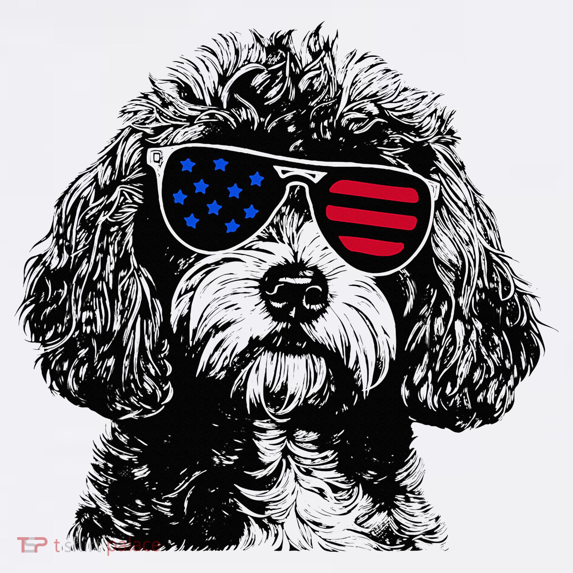 Cavapoo Dog 4th July America Usa Flag Women's T-Shirt