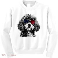 Cavapoo Dog 4th July America Usa Flag Kids Sweatshirt thumb 0