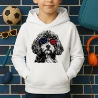 Cavapoo Dog 4th July America Usa Flag Kids Hoodie thumb 2