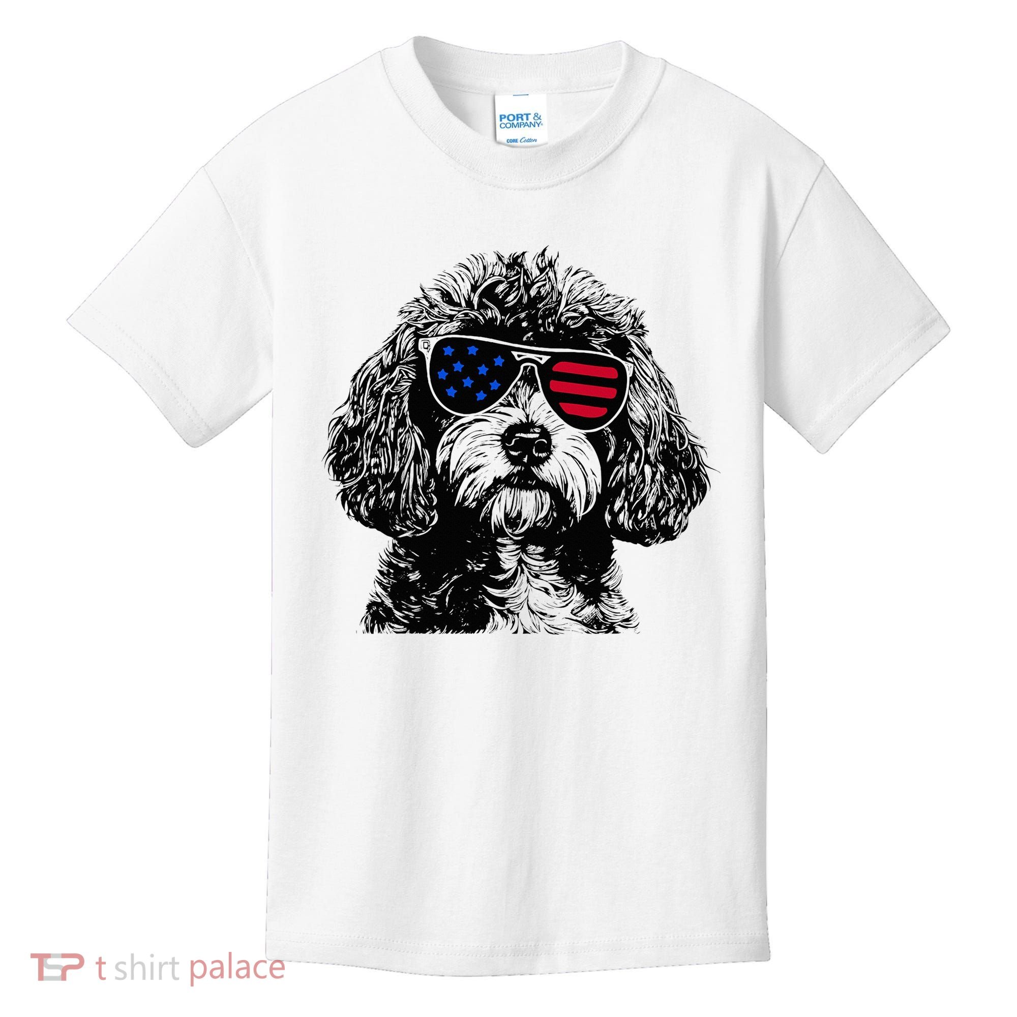 Cavapoo Dog 4th July America Usa Flag Kids T-Shirt