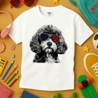 Cavapoo Dog 4th July America Usa Flag Kids T-Shirt thumb 3