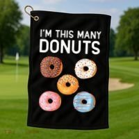 Cute Donut 5th Birthday Im This Many Donuts 5year Old Golf Towel thumb 1