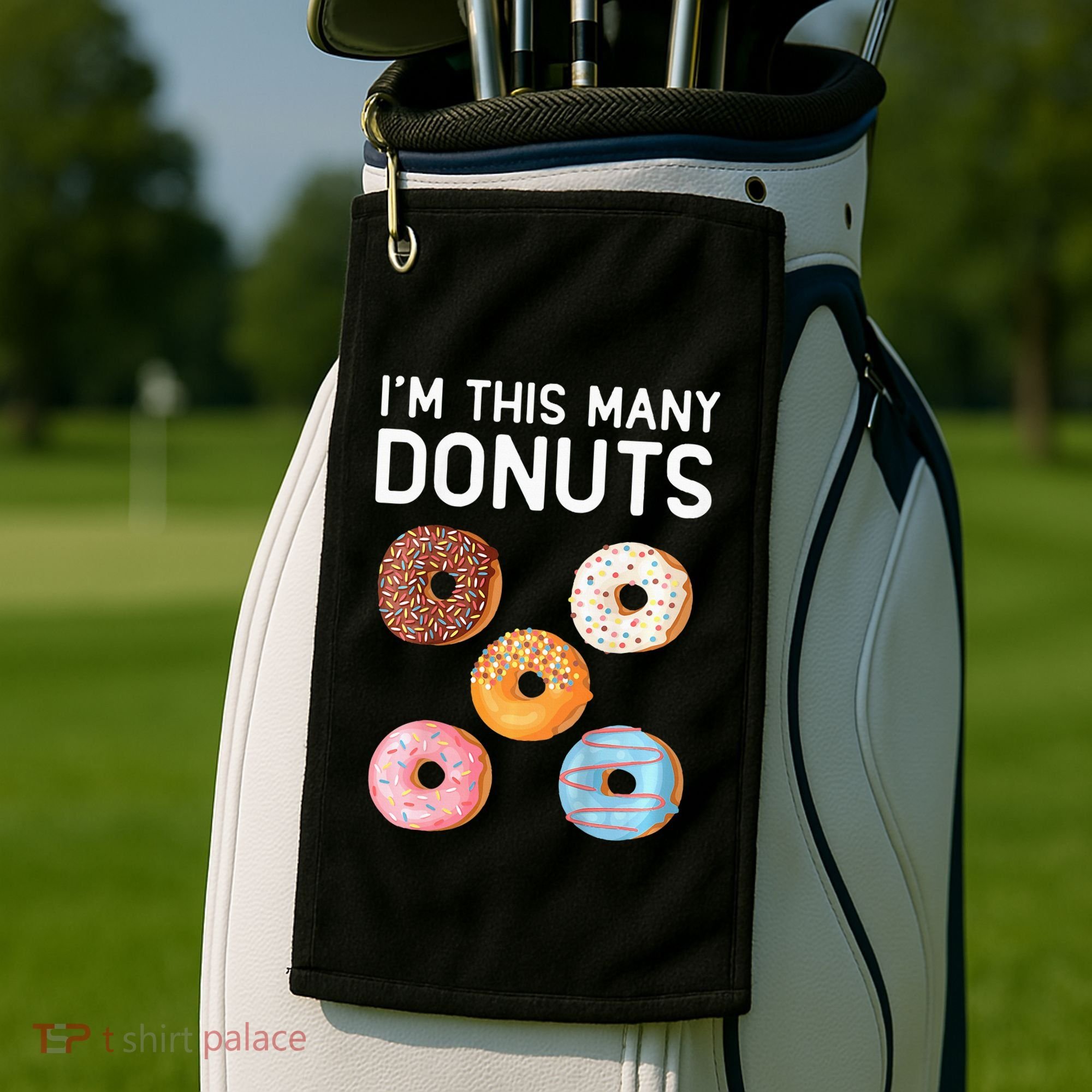 Cute Donut 5th Birthday Im This Many Donuts 5year Old Golf Towel