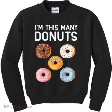Cute Donut 5th Birthday Im This Many Donuts 5year Old Kids Sweatshirt