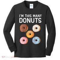 Cute Donut 5th Birthday Im This Many Donuts 5year Old Kids Long Sleeve Shirt thumb 0
