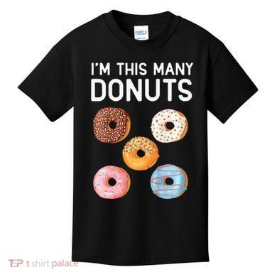 Cute Donut 5th Birthday Im This Many Donuts 5year Old Kids T-Shirt