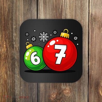 Christmas Decoration 6-7 Six Seven 67 Meme Gen Alpha Slang Coaster