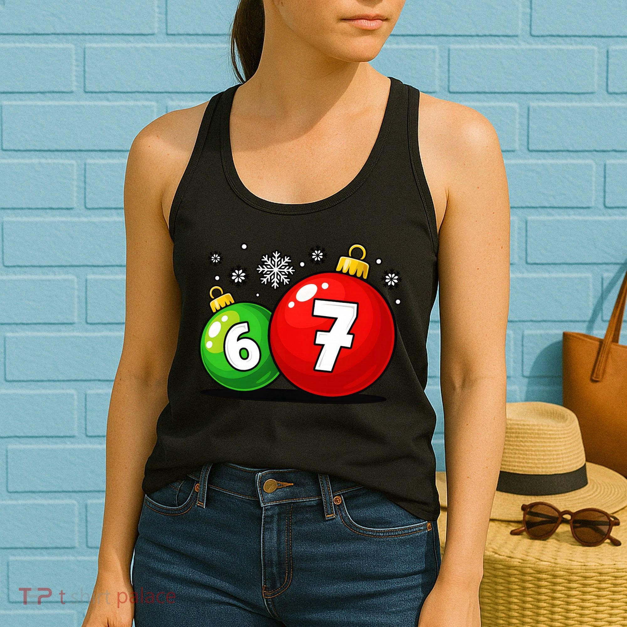 Christmas Decoration 6-7 Six Seven 67 Meme Gen Alpha Slang Women's Tank Top