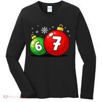 Christmas Decoration 6-7 Six Seven 67 Meme Gen Alpha Slang Women's Long Sleeve Shirt thumb 0