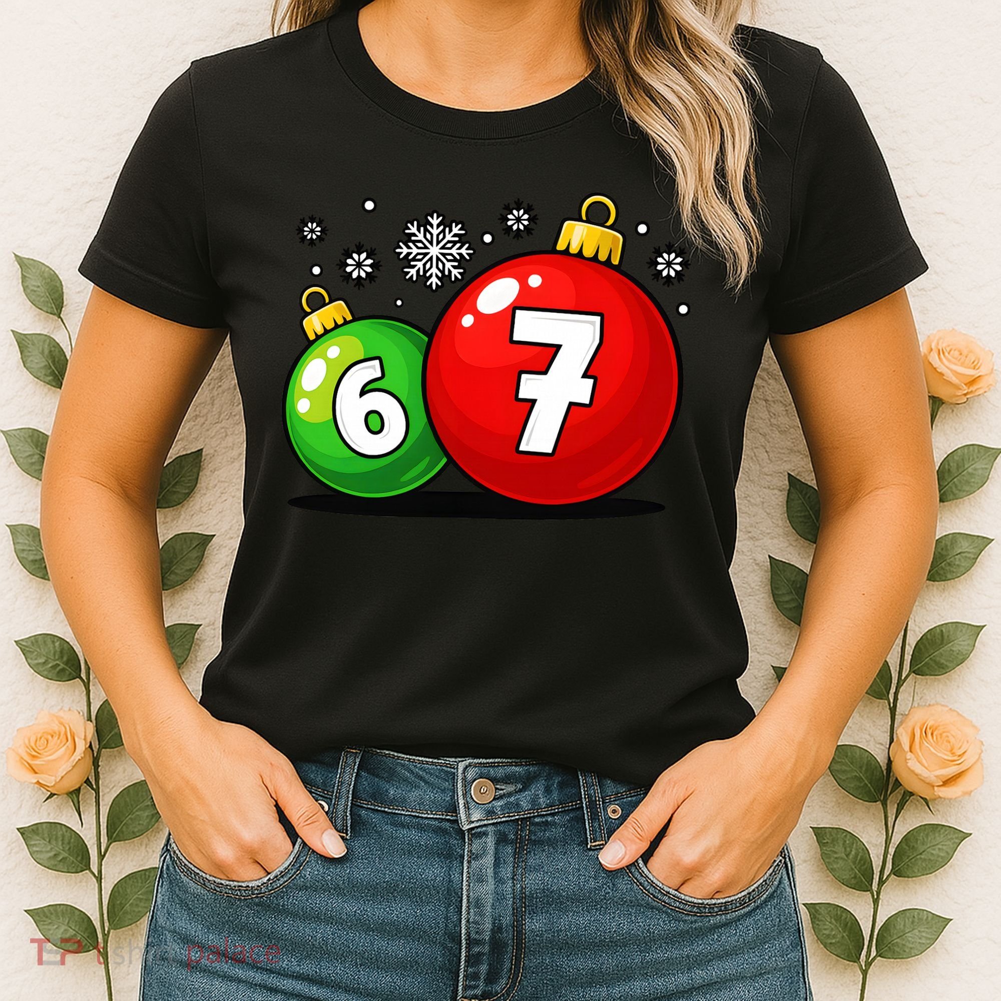 Christmas Decoration 6-7 Six Seven 67 Meme Gen Alpha Slang Women's T-Shirt