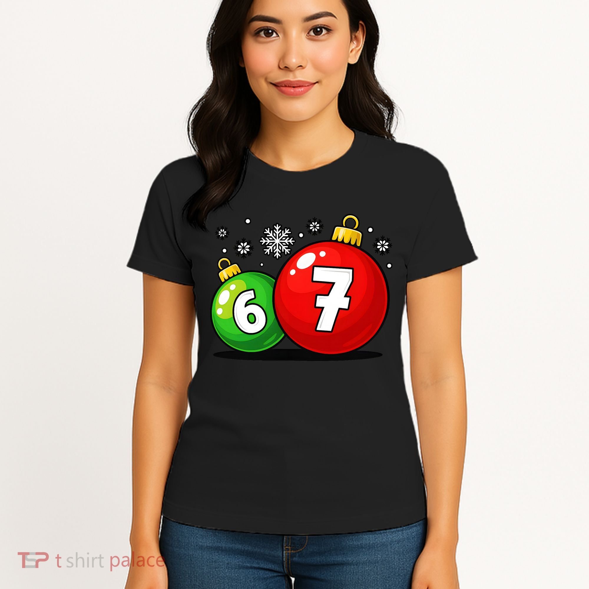 Christmas Decoration 6-7 Six Seven 67 Meme Gen Alpha Slang Women's T-Shirt