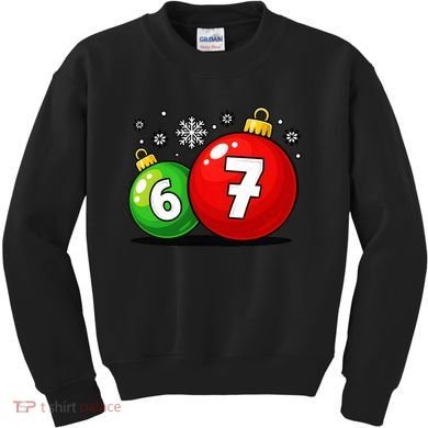 Christmas Decoration 6-7 Six Seven 67 Meme Gen Alpha Slang Kids Sweatshirt