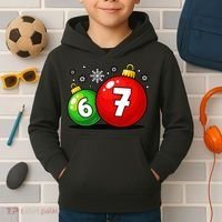 Christmas Decoration 6-7 Six Seven 67 Meme Gen Alpha Slang Kids Hoodie thumb 2