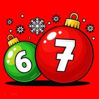 Christmas Decoration 6-7 Six Seven 67 Meme Gen Alpha Slang Santa Hat thumb 1