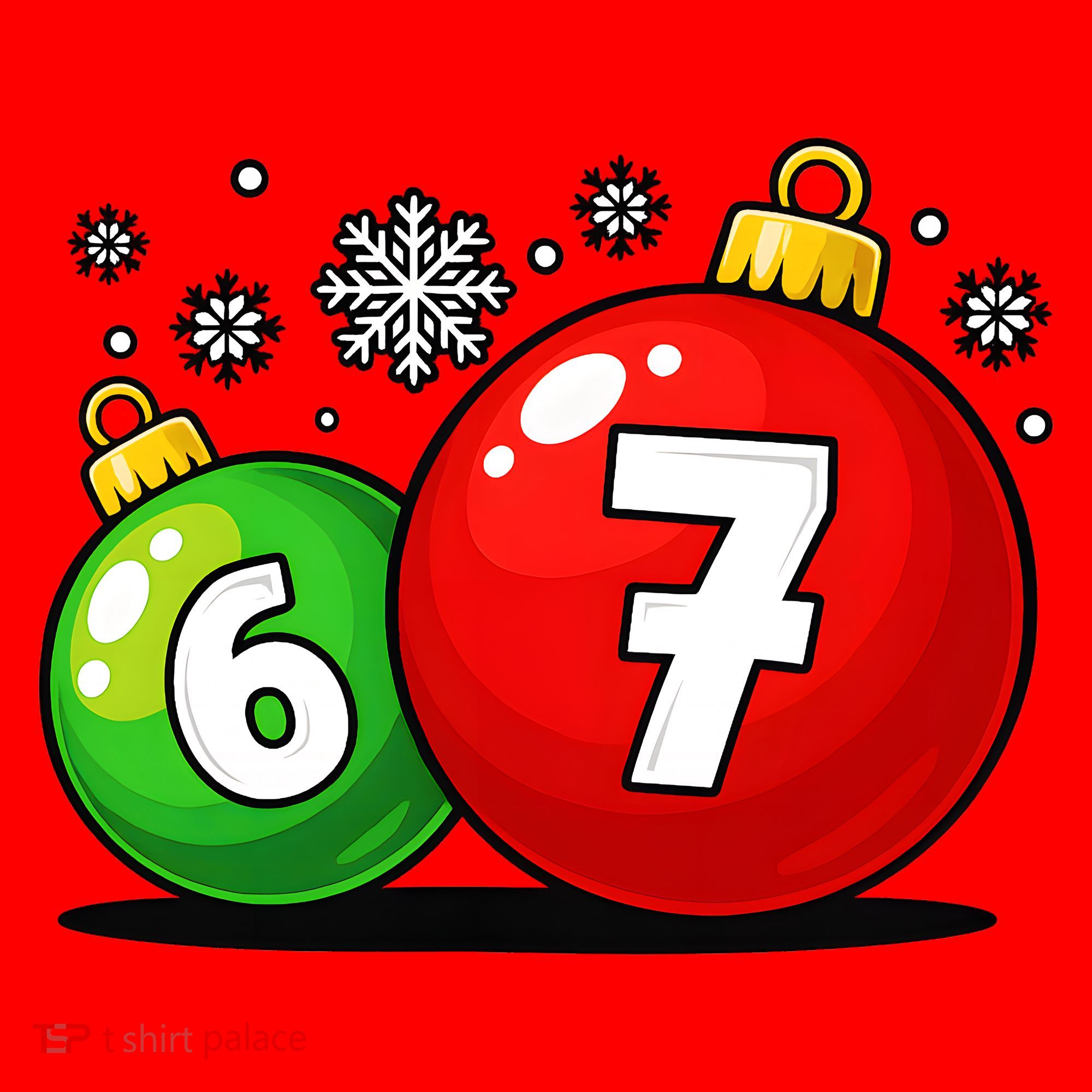 Christmas Decoration 6-7 Six Seven 67 Meme Gen Alpha Slang Santa Hat