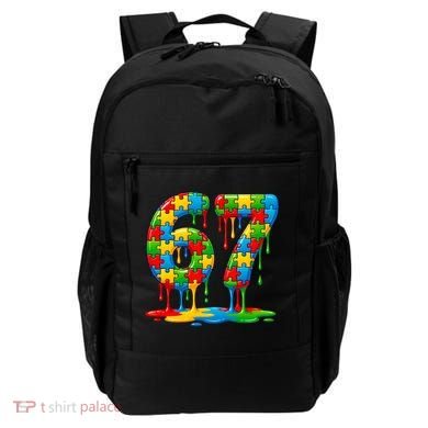Colorful Drip 67 Puzzle Autism 6-7 Meme Backpack