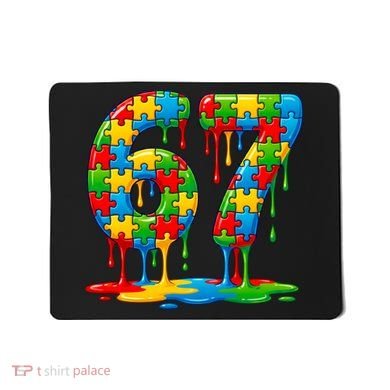 Colorful Drip 67 Puzzle Autism 6-7 Meme Mousepad