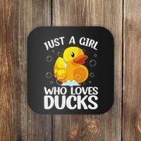Cute Duck Art For Women Rubber Duck Lover Coaster thumb 0