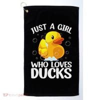 Cute Duck Art For Women Rubber Duck Lover Golf Towel thumb 0