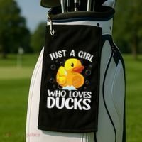 Cute Duck Art For Women Rubber Duck Lover Golf Towel thumb 2