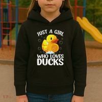 Cute Duck Art For Women Rubber Duck Lover Kids Hoodie thumb 3